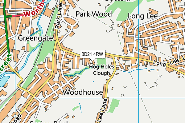 BD21 4RW map - OS VectorMap District (Ordnance Survey)