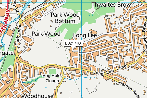 BD21 4RX map - OS VectorMap District (Ordnance Survey)