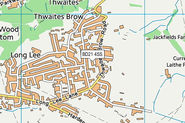 BD21 4SS map - OS VectorMap District (Ordnance Survey)