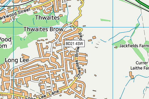 BD21 4SW map - OS VectorMap District (Ordnance Survey)