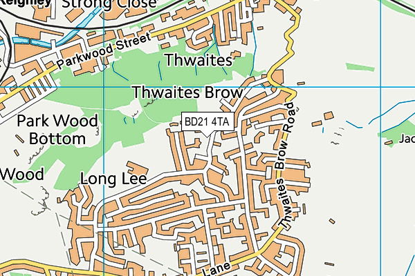 BD21 4TA map - OS VectorMap District (Ordnance Survey)