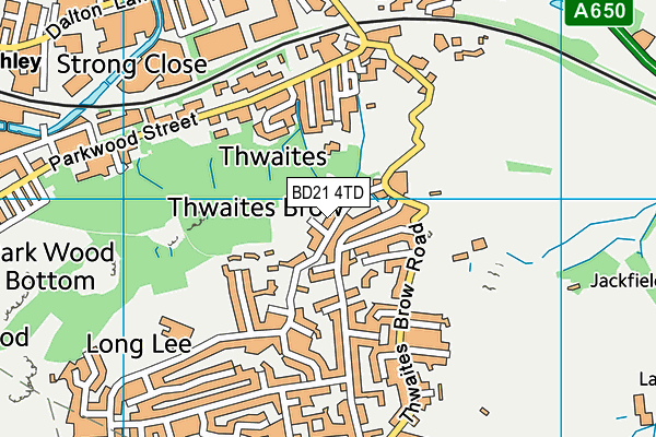 BD21 4TD map - OS VectorMap District (Ordnance Survey)