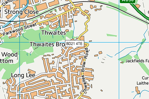 BD21 4TE map - OS VectorMap District (Ordnance Survey)