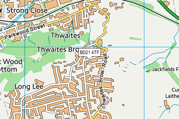 BD21 4TF map - OS VectorMap District (Ordnance Survey)