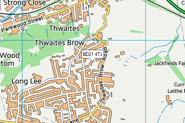 BD21 4TJ map - OS VectorMap District (Ordnance Survey)