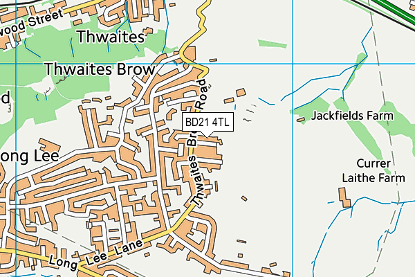 BD21 4TL map - OS VectorMap District (Ordnance Survey)