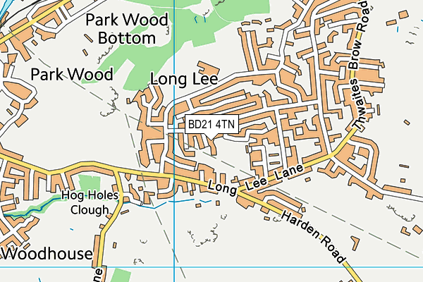 BD21 4TN map - OS VectorMap District (Ordnance Survey)