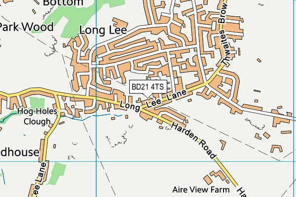 BD21 4TS map - OS VectorMap District (Ordnance Survey)