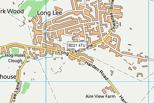 BD21 4TU map - OS VectorMap District (Ordnance Survey)