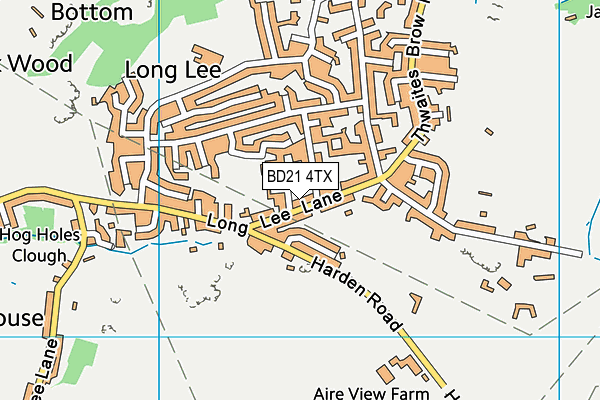 BD21 4TX map - OS VectorMap District (Ordnance Survey)