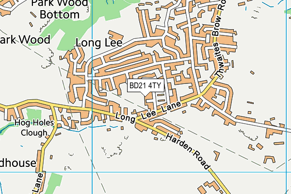 BD21 4TY map - OS VectorMap District (Ordnance Survey)