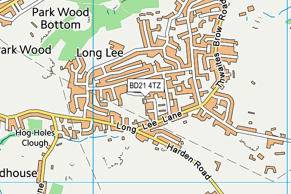 BD21 4TZ map - OS VectorMap District (Ordnance Survey)