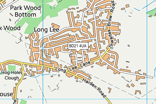 BD21 4UA map - OS VectorMap District (Ordnance Survey)