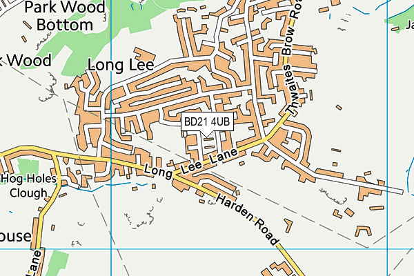 BD21 4UB map - OS VectorMap District (Ordnance Survey)
