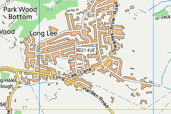 BD21 4UE map - OS VectorMap District (Ordnance Survey)