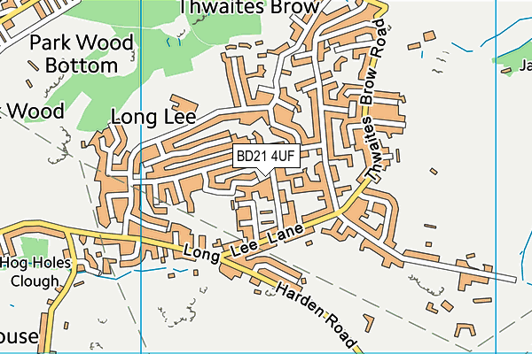 BD21 4UF map - OS VectorMap District (Ordnance Survey)