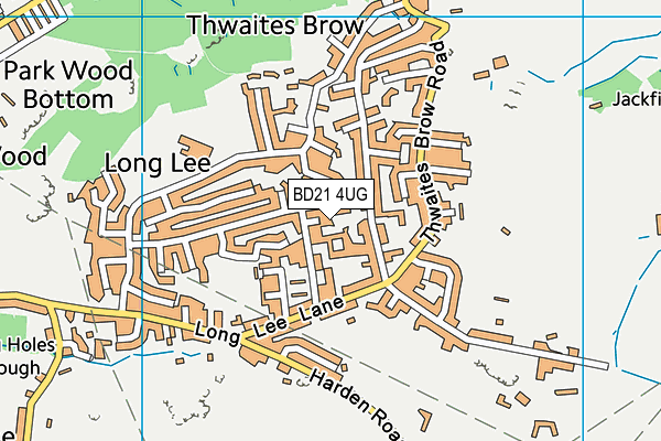 BD21 4UG map - OS VectorMap District (Ordnance Survey)