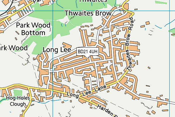 BD21 4UH map - OS VectorMap District (Ordnance Survey)