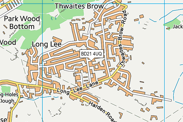 BD21 4UQ map - OS VectorMap District (Ordnance Survey)