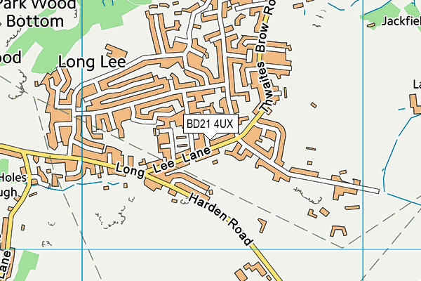 BD21 4UX map - OS VectorMap District (Ordnance Survey)