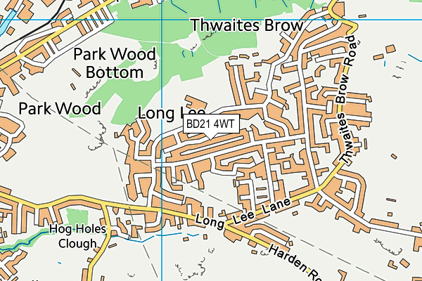 BD21 4WT map - OS VectorMap District (Ordnance Survey)