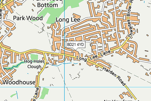 BD21 4YD map - OS VectorMap District (Ordnance Survey)