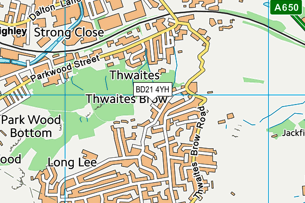 BD21 4YH map - OS VectorMap District (Ordnance Survey)