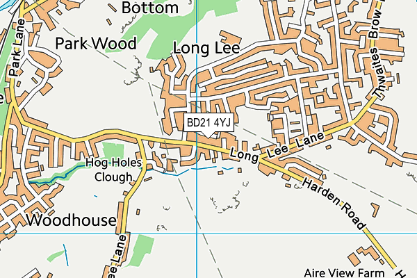 BD21 4YJ map - OS VectorMap District (Ordnance Survey)