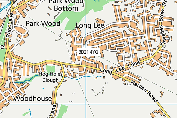 BD21 4YQ map - OS VectorMap District (Ordnance Survey)