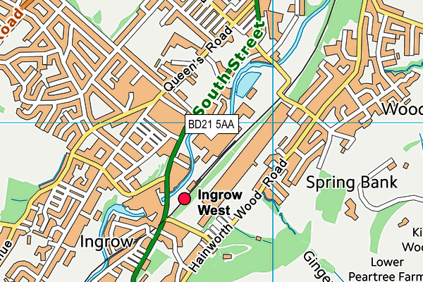 BD21 5AA map - OS VectorMap District (Ordnance Survey)