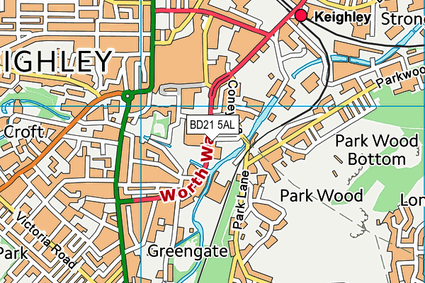 BD21 5AL map - OS VectorMap District (Ordnance Survey)