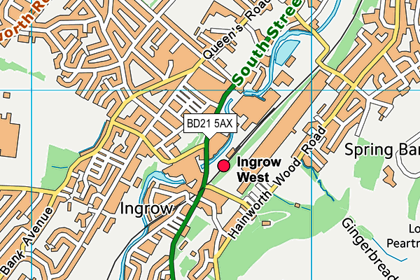 BD21 5AX map - OS VectorMap District (Ordnance Survey)