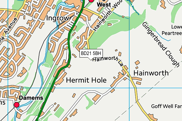 BD21 5BH map - OS VectorMap District (Ordnance Survey)