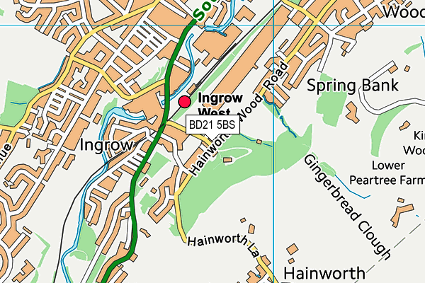 BD21 5BS map - OS VectorMap District (Ordnance Survey)