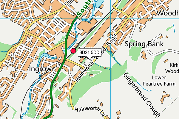 BD21 5DD map - OS VectorMap District (Ordnance Survey)