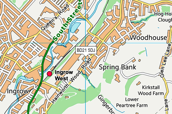 BD21 5DJ map - OS VectorMap District (Ordnance Survey)