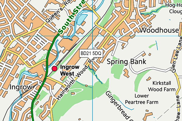 BD21 5DQ map - OS VectorMap District (Ordnance Survey)