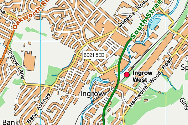 BD21 5ED map - OS VectorMap District (Ordnance Survey)