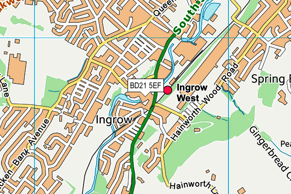 BD21 5EF map - OS VectorMap District (Ordnance Survey)