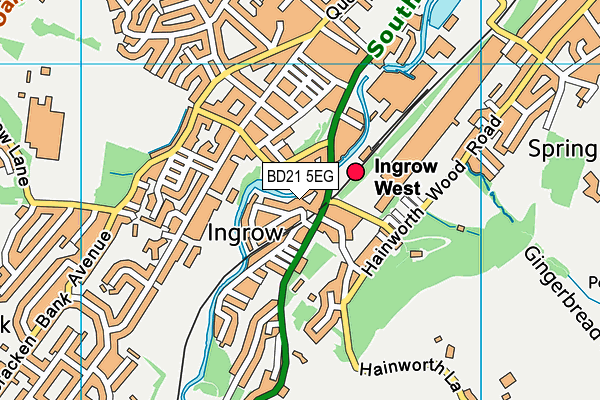 BD21 5EG map - OS VectorMap District (Ordnance Survey)