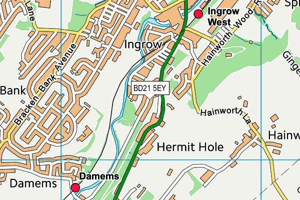 BD21 5EY map - OS VectorMap District (Ordnance Survey)