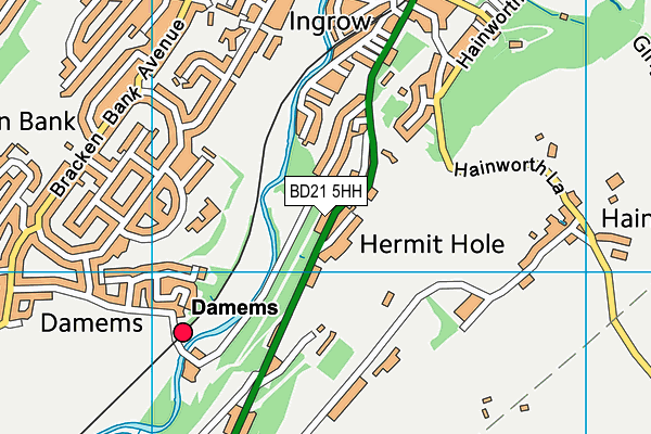 BD21 5HH map - OS VectorMap District (Ordnance Survey)