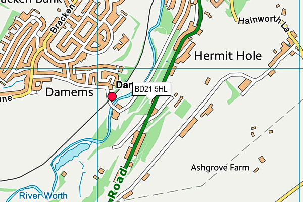 BD21 5HL map - OS VectorMap District (Ordnance Survey)