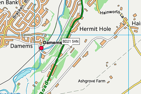 BD21 5HN map - OS VectorMap District (Ordnance Survey)