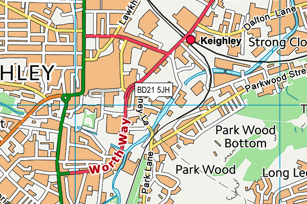 BD21 5JH map - OS VectorMap District (Ordnance Survey)