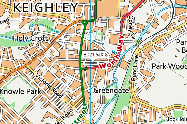 BD21 5JX map - OS VectorMap District (Ordnance Survey)