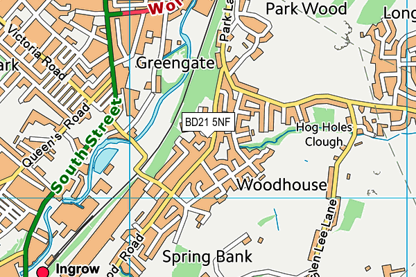 BD21 5NF map - OS VectorMap District (Ordnance Survey)