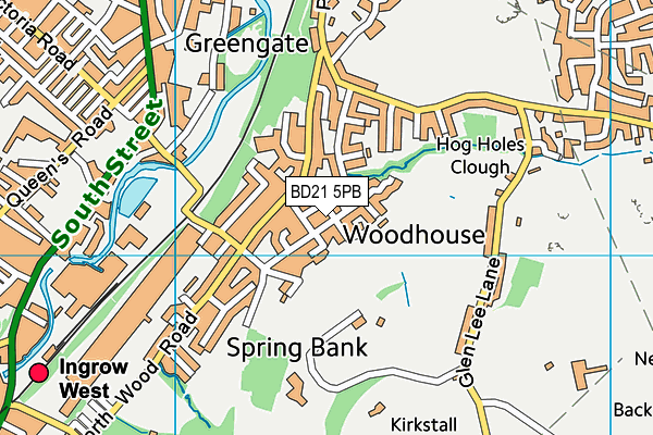 BD21 5PB map - OS VectorMap District (Ordnance Survey)