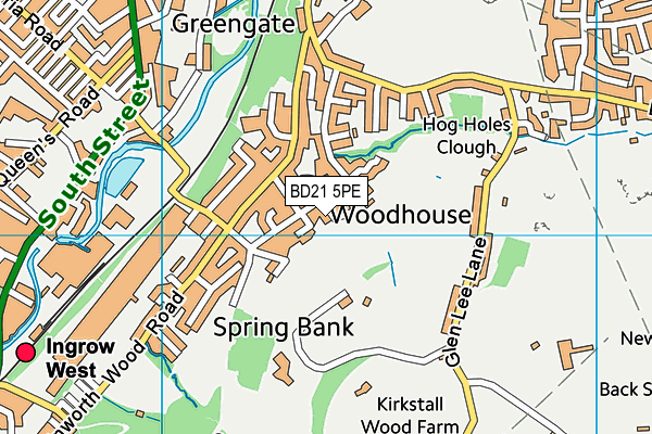 BD21 5PE map - OS VectorMap District (Ordnance Survey)