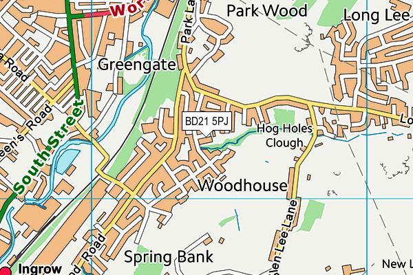 BD21 5PJ map - OS VectorMap District (Ordnance Survey)